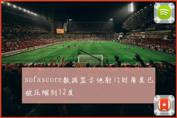 sofascore数据显示他射门时角度已被压缩到12度